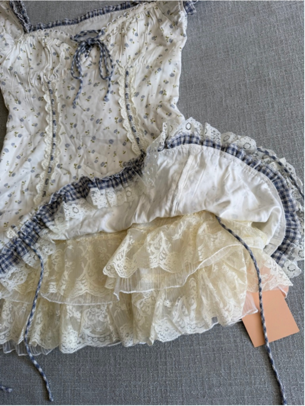 Lacemade ethereal lace coquette corset floral fairy doll mini dress - Picture 10 of 14